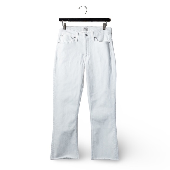 NWOT: J.Crew Women's 9" Billie Demi Boot Crop Jean in White Wash; Size 28 - Picture 2 of 16